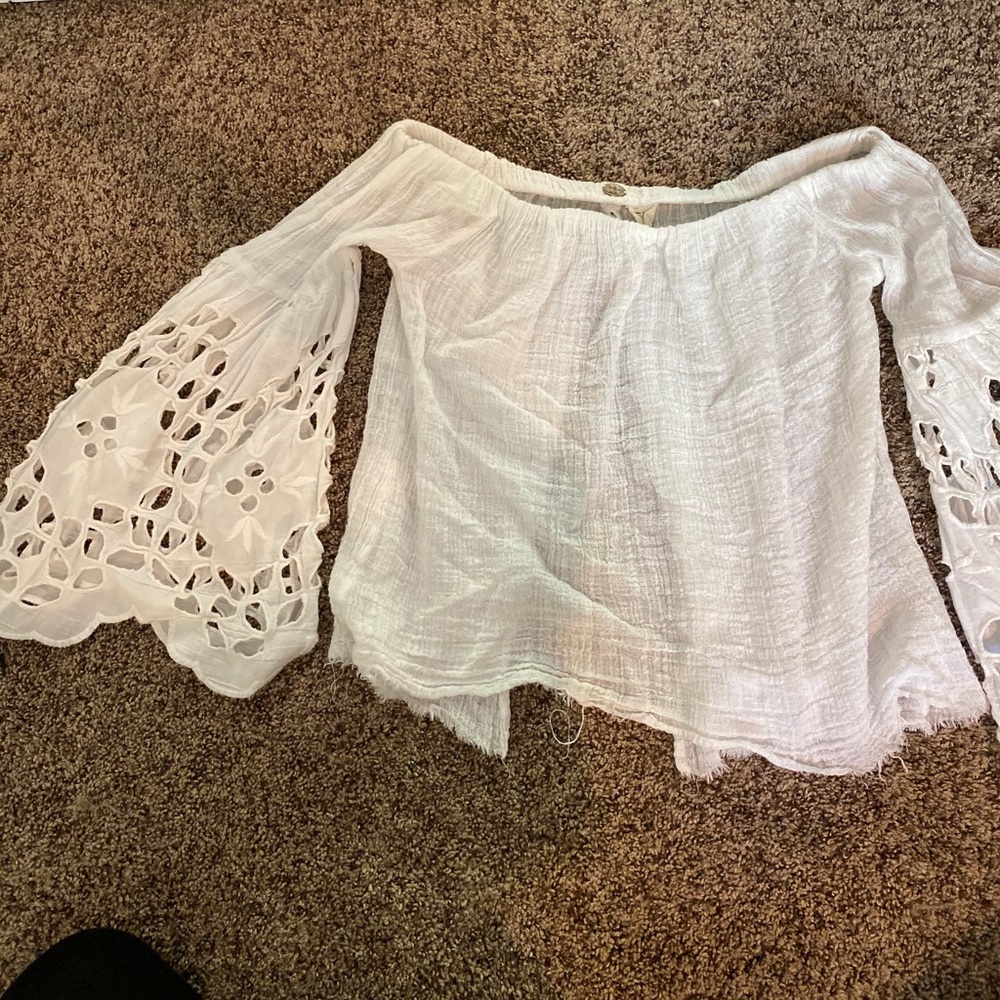 off the shoulder bell sleeve top